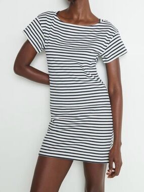 NWT Nation Los Angeles Navy and White Striped Mini Dress